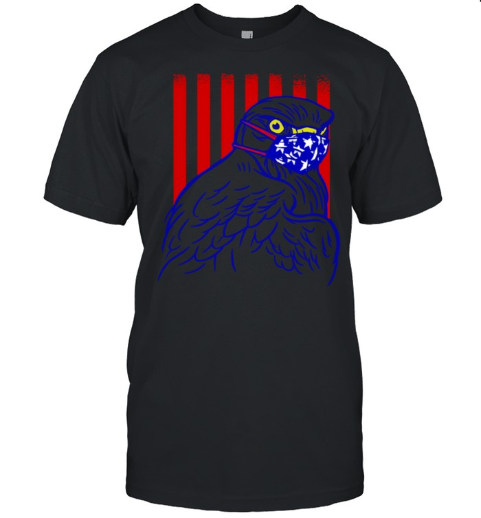 Patriotic Bald Eagle Face Mask American Flag T-Shirt