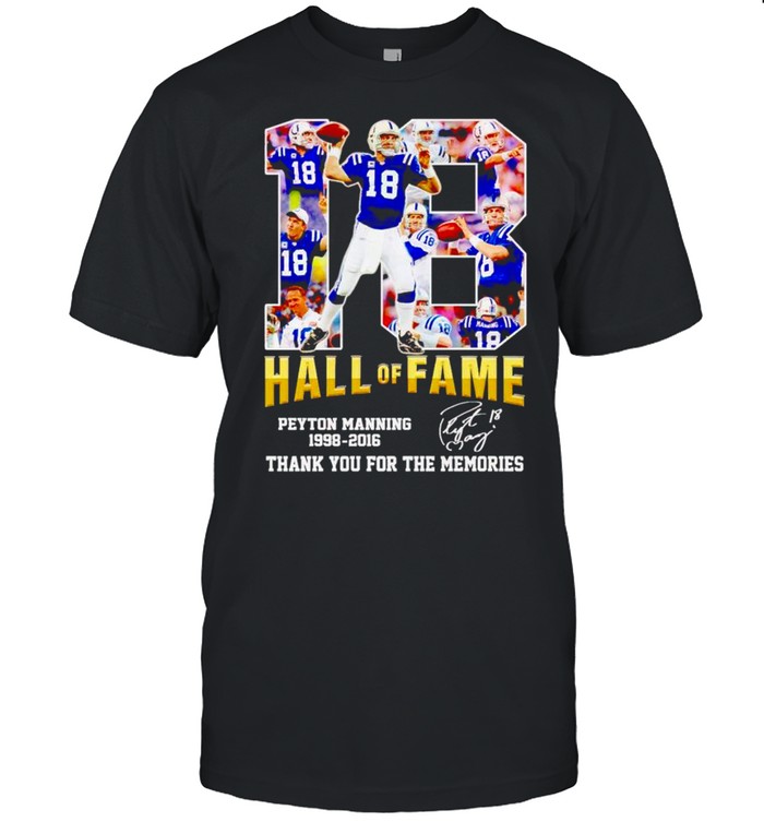 Peyton Manning Denver Broncos Hall Of Fame Signature T-Shirt