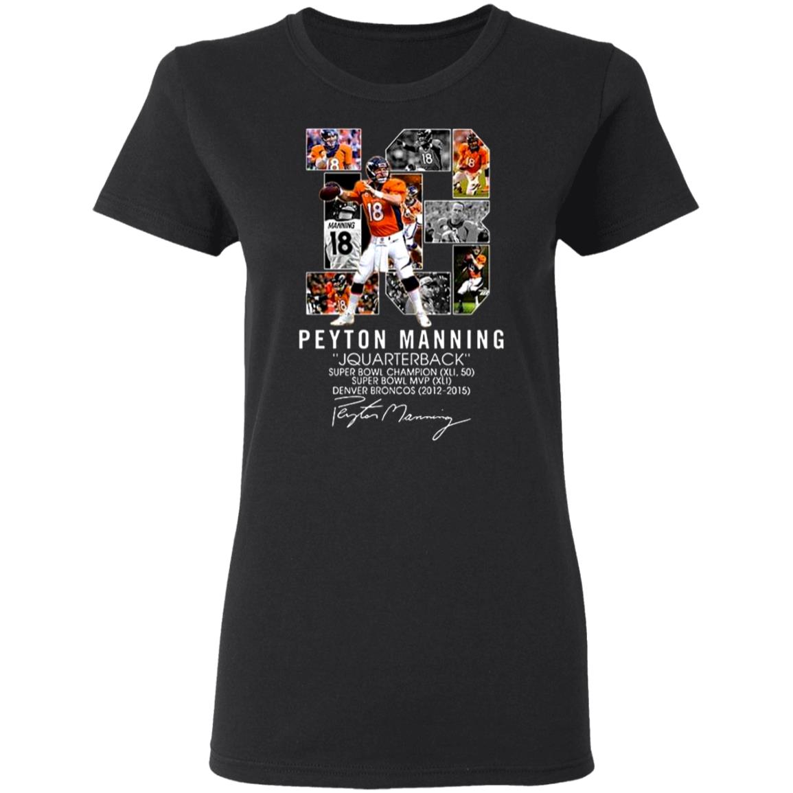 Peyton Manning Denver Broncos Hall Of Fame Signature T-Shirt