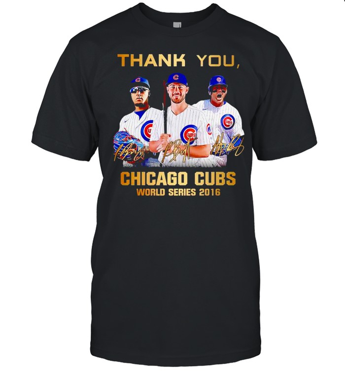 Thank you Chicago Cubs world series 2016 player signatures shirt, hoodie,  sweater and v-neck t-shirt