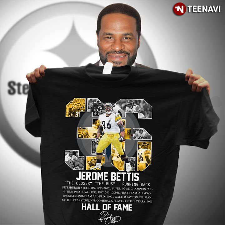 Mfamilygift Jerome Bettis Pittsburgh Steelers Hall of Fame Signature T-Shirt, Tshirt, Hoodie, Sweatshirt, Long Sleeve, Youth, Funny Shirts, Gift Shirts